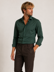 Camicia Tinta Unita Popeline Elasticizzato