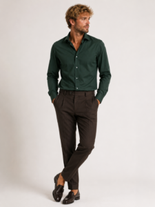 Camicia Tinta Unita Popeline Elasticizzato