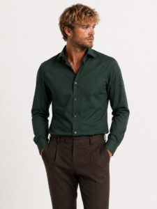 Camicia Tinta Unita Popeline Elasticizzato