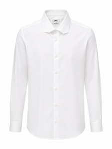 Camicia Tinta Unita Popeline Elasticizzato Collo Esagono