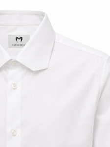 Camicia Tinta Unita Popeline Elasticizzato Collo Esagono