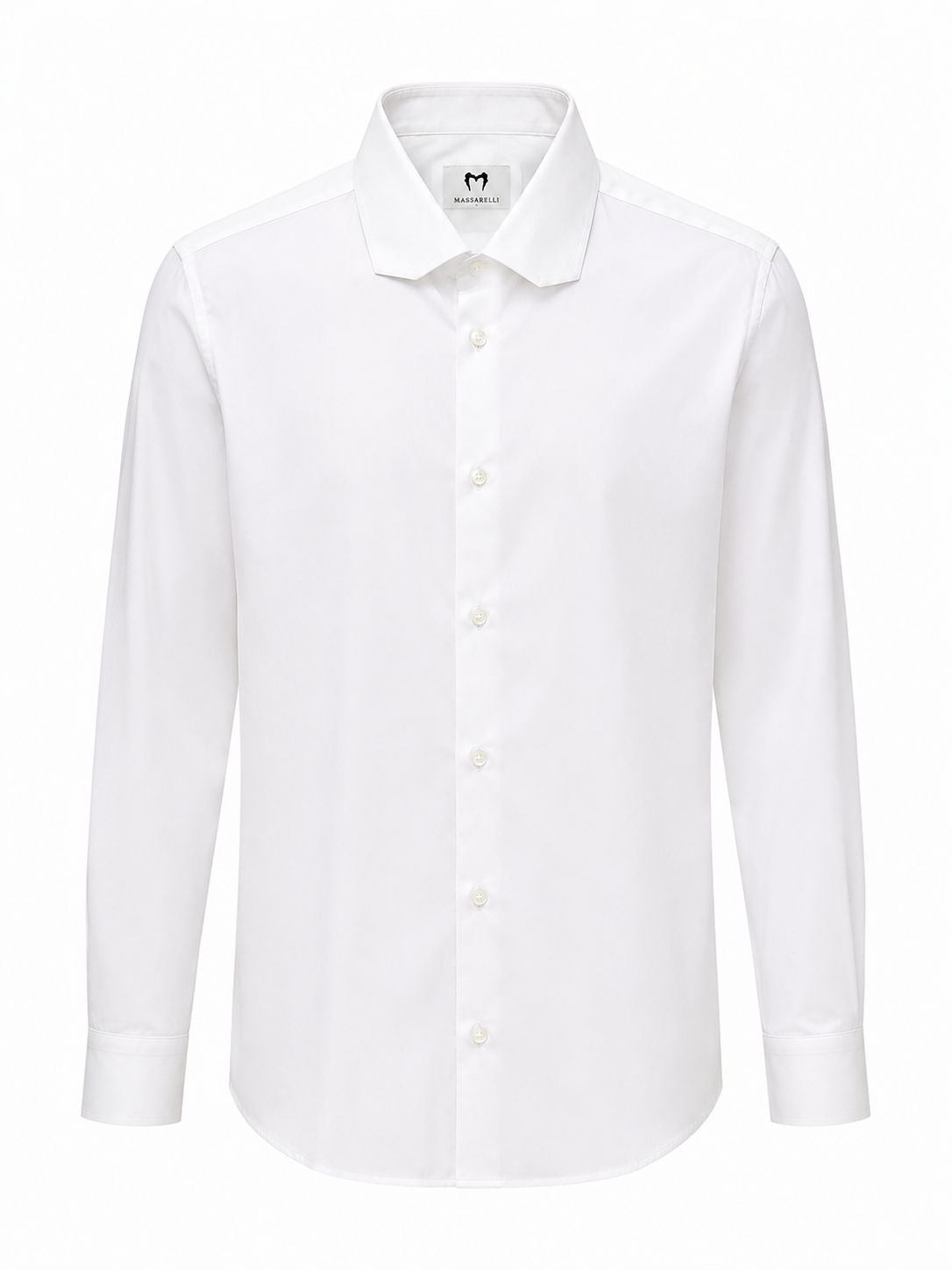 Camicia Tinta Unita Popeline Elasticizzato Collo Esagono