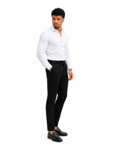Camicia Tinta Unita Popeline Elasticizzato Collo Esagono